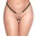 Cottelli LINGERIE String Flowers S-L podesive crne tange sa cirkonima