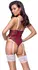 Cottelli Lingerie karirani bodi sa podvezicama set S - podesiva čipkana završna obrada