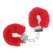 Ouch! Classic Fluffy Handcuffs Red - Adjustable Soft Faux Fur Cuffs