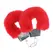 Ouch! Classic Fluffy Handcuffs Red - Adjustable Soft Faux Fur Cuffs