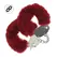 Ouch! Heavy-Duty Fluffy Handcuffs Burgundy - Soft Lining & Secure Lock