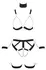Bad Kitty Strap Bikini XL - podesivi pojas set sa lancima, crni