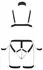 Bad Kitty Strap Bikini XL - podesivi pojas set sa lancima, crni