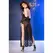 Chilirose CR 4853 Elegantna crna čipkana haljina sa rukavicama Set S/M