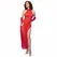Chilirose CR 4853 Elegantna crvena čipkana duga haljina i set rukavica L/XL