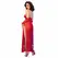 Chilirose CR 4853 Elegantna crvena čipkana duga haljina i set rukavica L/XL