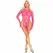 Leg Avenue Riblje mreže bodystocking Neon Roze sa podvezicama i harness dizajnom