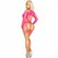 Leg Avenue Riblje mreže bodystocking Neon Roze sa podvezicama i harness dizajnom
