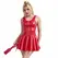 SUBBLIME Heart Zipper PU Leather Dress Red S/M - Wide Straps, Vinyl Finish