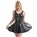 SUBBLIME Heart Zipper Faux Leather Dress Black L/XL - Dizajn sa širokim naramenicama