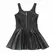 SUBBLIME Heart Zipper Faux Leather Dress Black L/XL - Dizajn sa širokim naramenicama