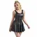 SUBBLIME Heart Zipper Faux Leather Dress Black S/M - Dizajn sa širokim naramenicama