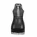 SUBBLIME 955472 Black Halter Neck haljina S/M sa mrežom i PU kožnom završnicom