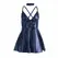 SUBBLIME 955427 Blue L/XL Nightdress with Adjustable PU Leather Straps