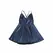 SUBBLIME 955410 Blue Nightdress with PU Leather Straps S/M