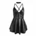 SUBBLIME haljina 955373 Black PU Leather Straps S/M Moderni kroj
