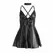 SUBBLIME haljina 955373 Black PU Leather Straps S/M Moderni kroj