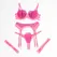 SUBBLIME 955366 Lingerie bra set roze i ljubičasta čipka L/XL podesive naramenice