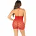 Leg Avenue Heart Print Mesh Mini Dress Red - One Size, Romantic Design