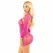 Leg Avenue Mesh Mini Dress Pink Heart Print One Size
