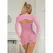 Subblime 952471 Roze mrežasta mini haljina One Size bešavni dizajn