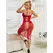 Subblime 952327 Elegantna duga crvena mrežasta haljina - One Size, lepršav kroj