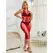 Subblime 952327 Elegantna duga crvena mrežasta haljina - One Size, lepršav kroj