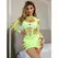 Subblime 952280 Zelena mrežasta haljina dugih rukava, One Size, elastični materijal