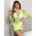Subblime 952280 Zelena mrežasta haljina dugih rukava, One Size, elastični materijal