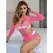 Subblime 952273 Roze mrežasta haljina dugih rukava, elastična, One Size