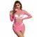 Subblime 952273 Roze mrežasta haljina dugih rukava, elastična, One Size