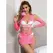 Subblime 952273 Roze mrežasta haljina dugih rukava, elastična, One Size