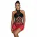 Subblime 952242 Red & Black Gradient Elastic Mesh Dress One Size