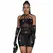 Subblime 952235 Black Fishnet Dress with Rhinestones, One Size