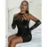 Subblime 952235 Black Fishnet Dress with Rhinestones, One Size