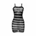 Subblime 951733 Black Fishnet Dress with Striped Design One Size