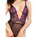 Chilirose CR 4721 Roze čipkani bodysuit sa podesivim podvezicama S