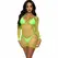Leg Avenue Long Sleeve Net Mini Dress Green One Size - Breathable Fabric