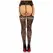 Leg Avenue Floral Lace Garter Stockings Black - Integrated Belt, One Size