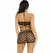 Leg Avenue Mini Dress Black Mesh Halter Keyhole One Size