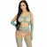 Leg Avenue Plavi Mrežasti Crop Top, Podvezice Čarape i Rukavice Set One Size
