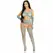 Leg Avenue Plavi Mrežasti Crop Top, Podvezice Čarape i Rukavice Set One Size
