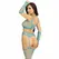 Leg Avenue Plavi Mrežasti Crop Top, Podvezice Čarape i Rukavice Set One Size