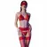 Chilirose CR 4467 Four-Piece Lingerie Set Red S/M with Jewelry Accents