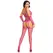 Leg Avenue Fuchsia Fishnet Crop Top, Garter Stockings & Gloves Set