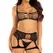 Leg Avenue Fishnet Bra & Garter Harness Set, Crni, One Size