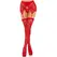 Leg Avenue Lace Thigh-Highs & Garter Belt Crveno-Crni One Size