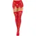 Leg Avenue Lace Thigh-Highs & Garter Belt Crveno-Crni One Size