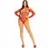Leg Avenue Bodysuit Crveni Gloss Rhinestone Fishnet One Size
