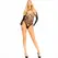 Leg Avenue Bodysuit Fishnet Bez Kroja Crni sa Rhinestone-ima One Size
